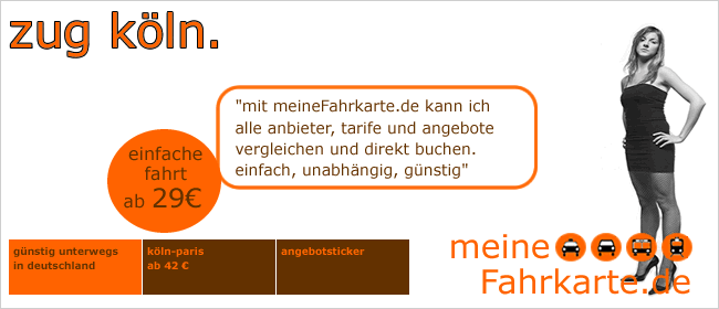zug k&ouml;ln bei meineFahrkarte.de